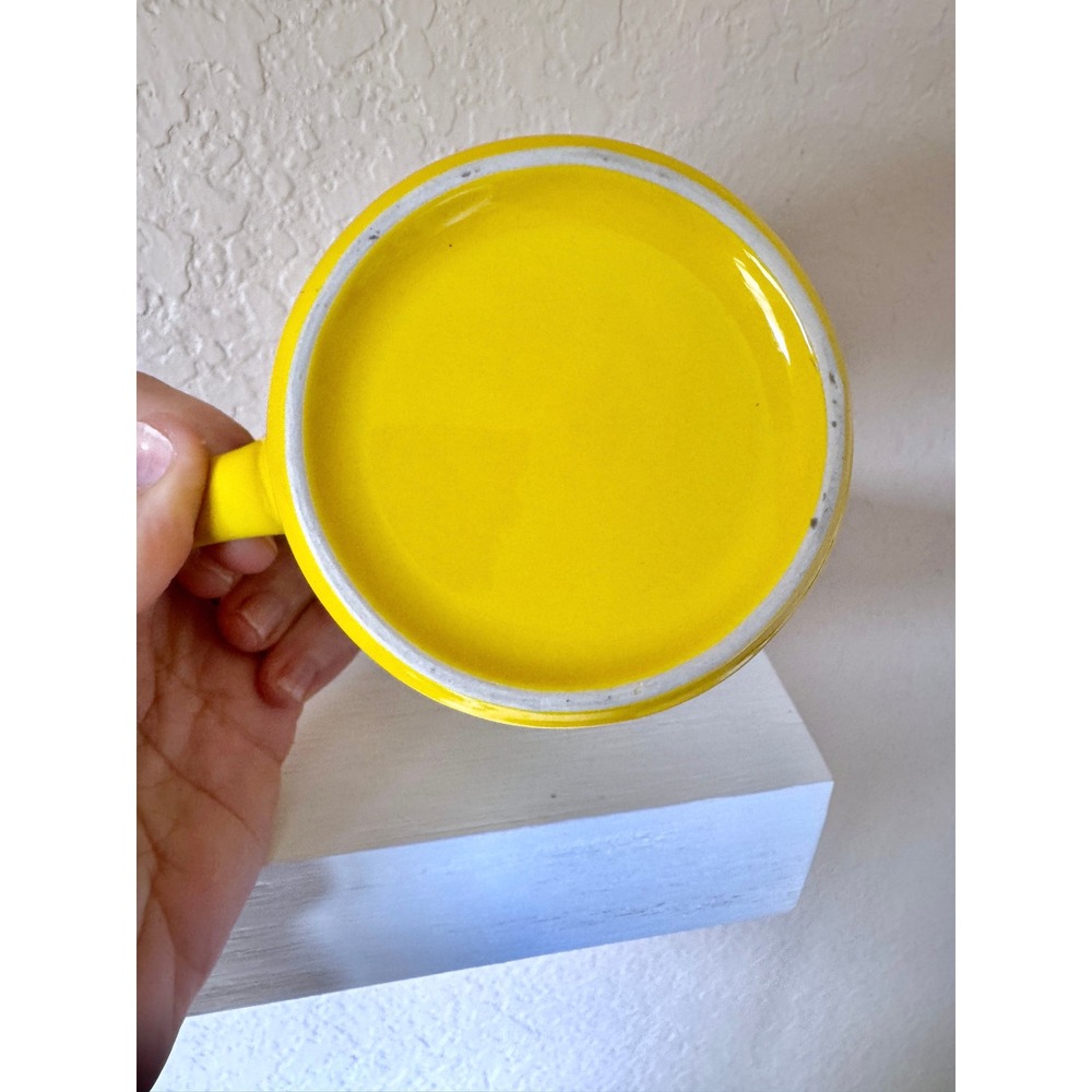 Le Creuset Yellow Ombre Stoneware Coffee Mug 12oz Triple Ring Ceramic Cup - Picture 5 of 10
